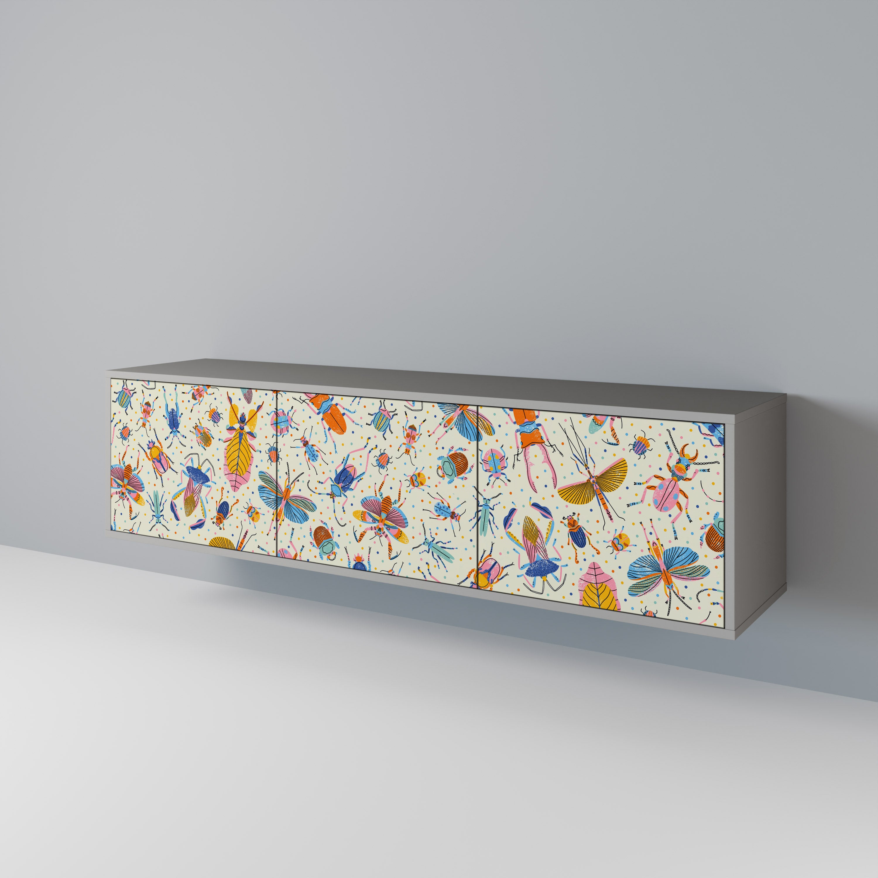 COLORFUL INSECTS 3-Door TV Cabinet