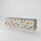 COLORFUL INSECTS TV-Lowboard mit 3 Türen in Grau