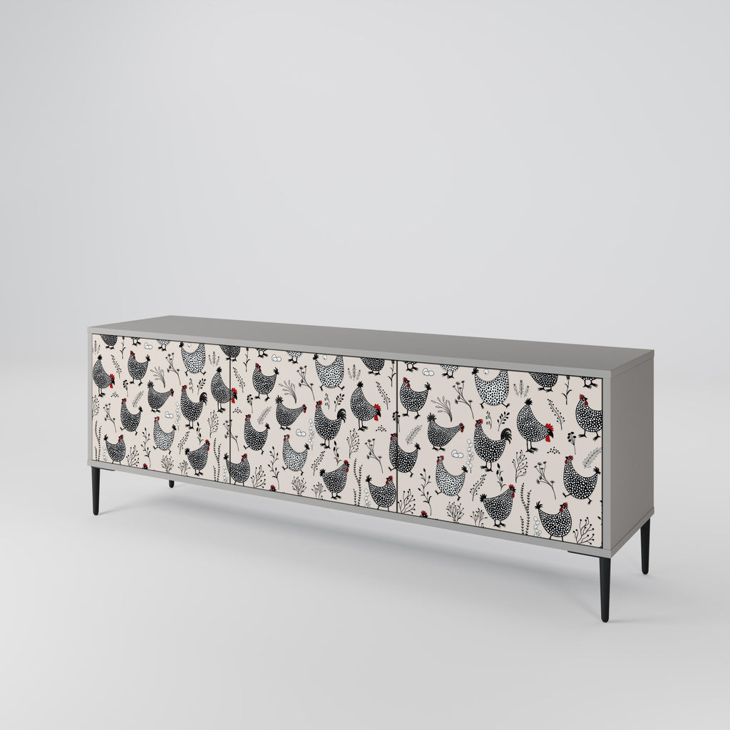 HAPPY HENS TV-Lowboard mit 3 Türen in Grau