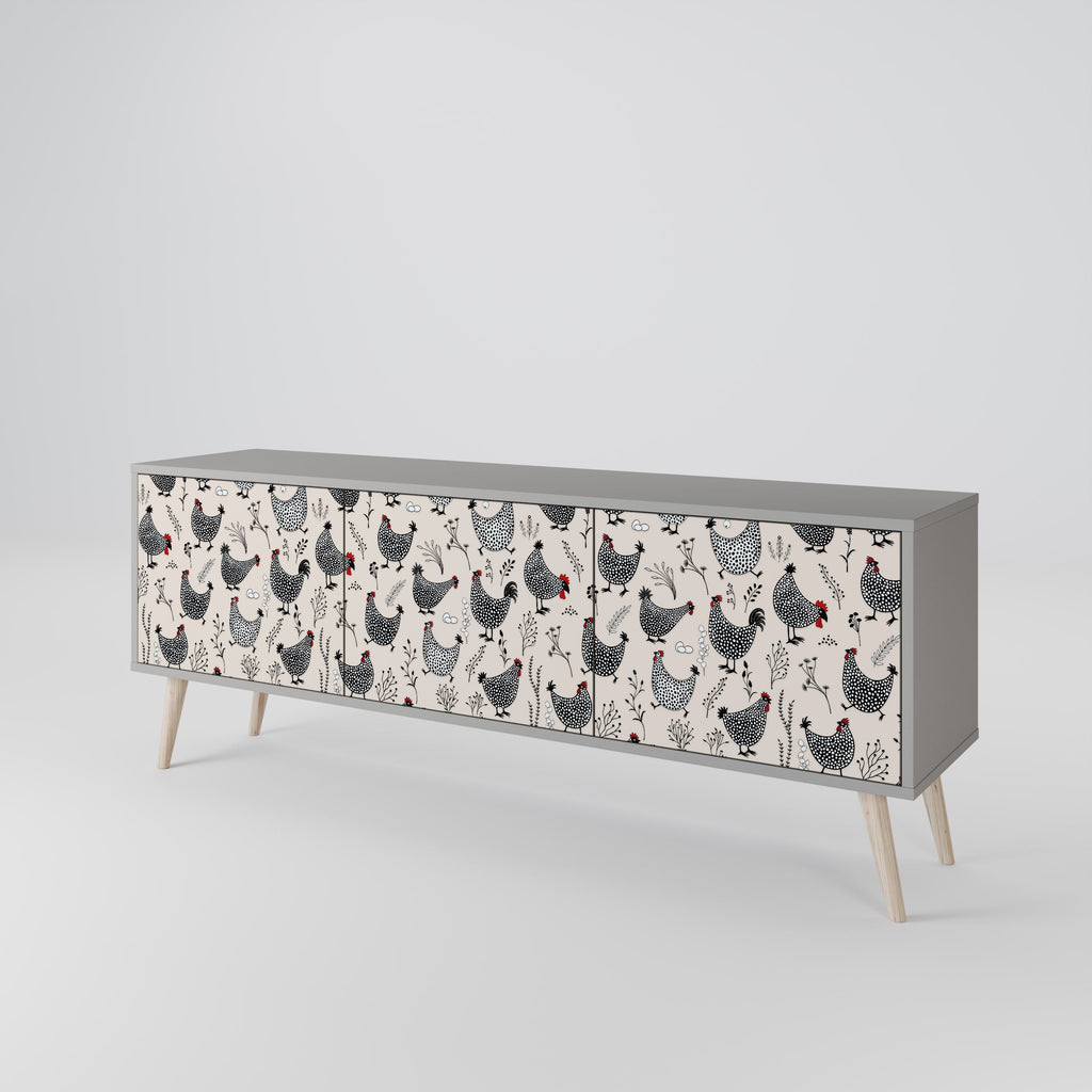 HAPPY HENS TV-Lowboard mit 3 Türen in Grau