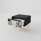 DELICATE MEMENTO Nightstand in Black Finish