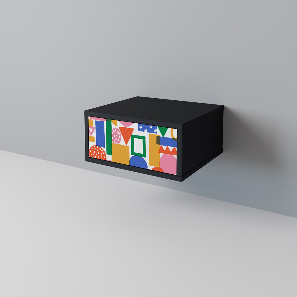 GEOMETRIC GLIMMER Nachttisch in Schwarz