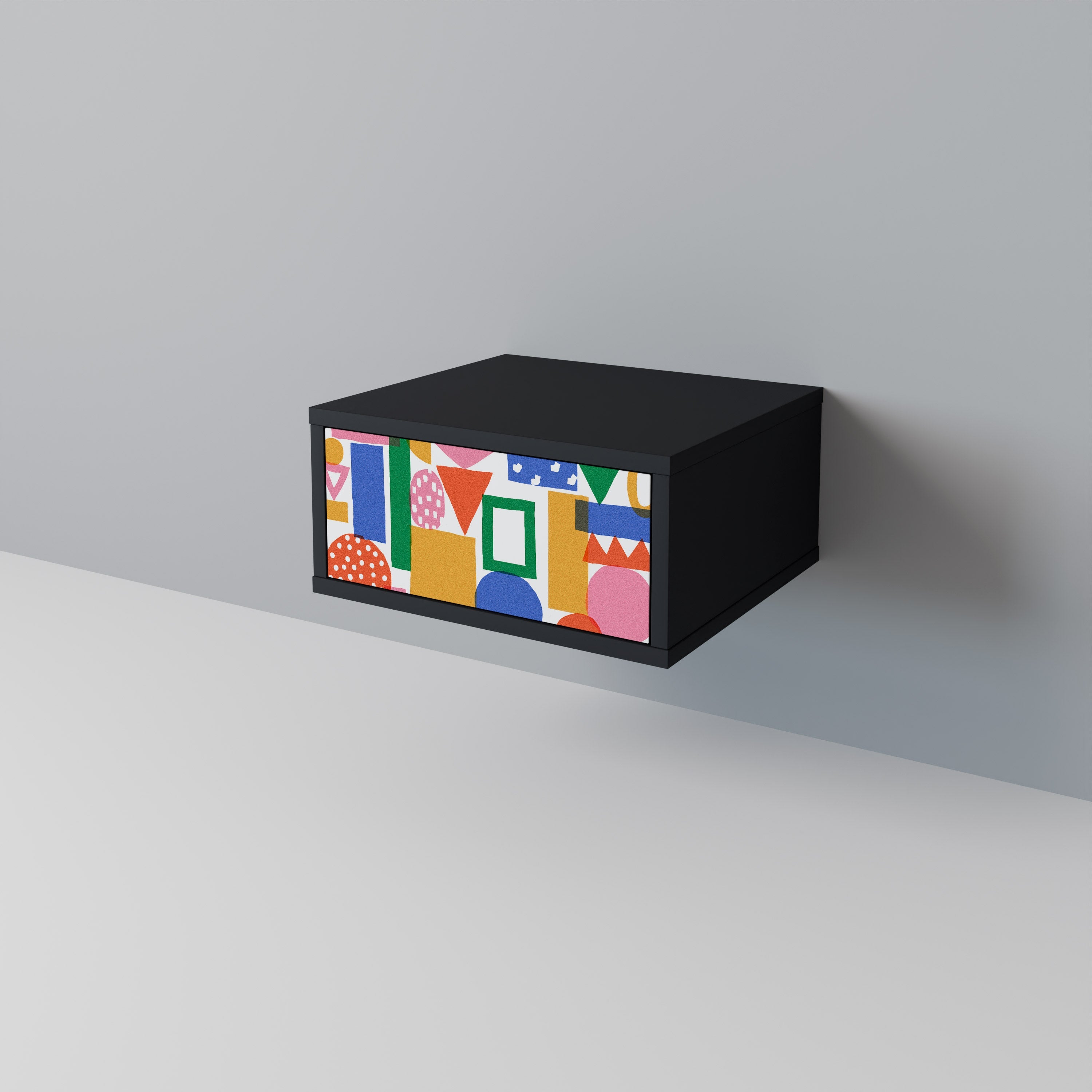 GEOMETRIC GLIMMER Nachttisch in Schwarz