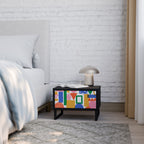 GEOMETRIC GLIMMER Nightstand in Black Finish