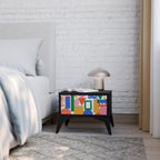 GEOMETRIC GLIMMER Nightstand in Black Finish