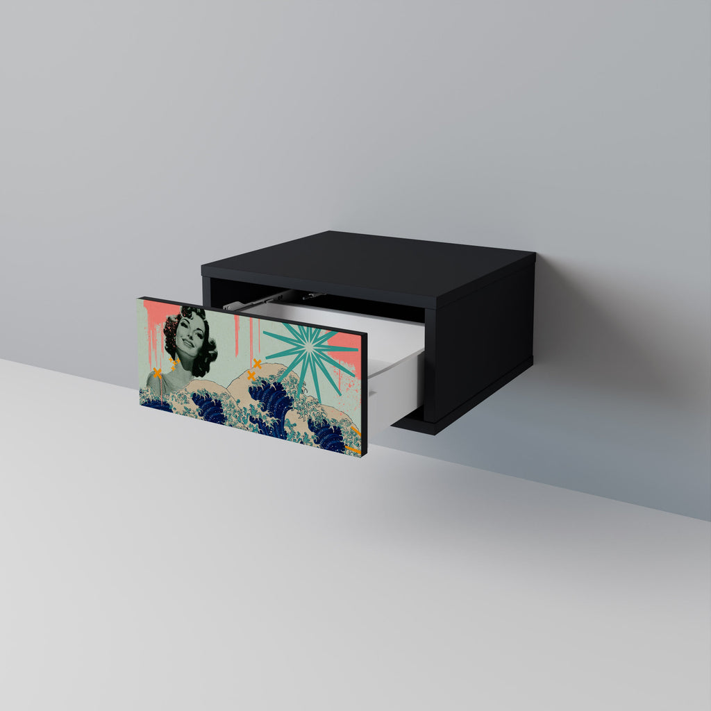 KANAGAWA BEAUTY Nachttisch in Schwarz