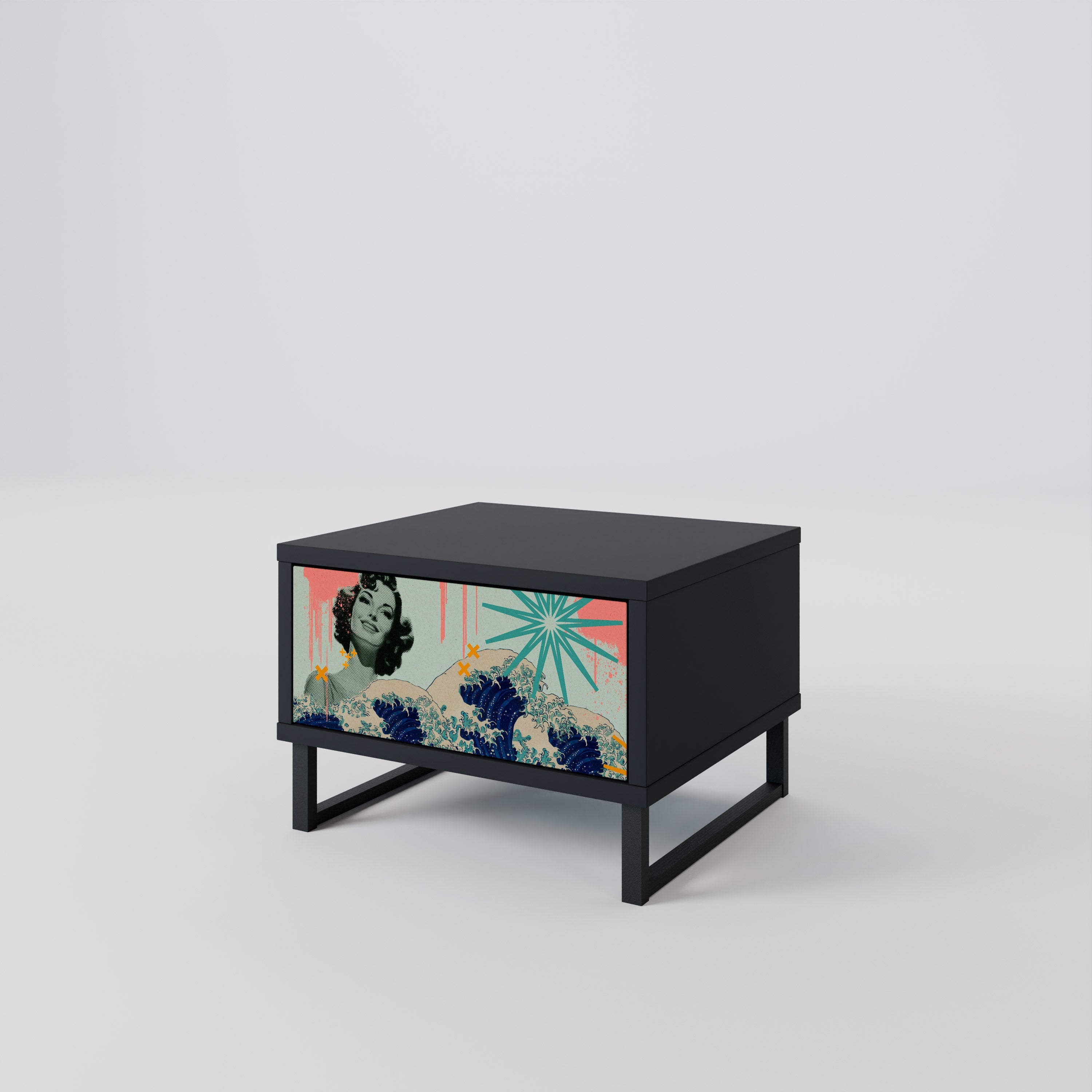 KANAGAWA BEAUTY Nachttisch in Schwarz