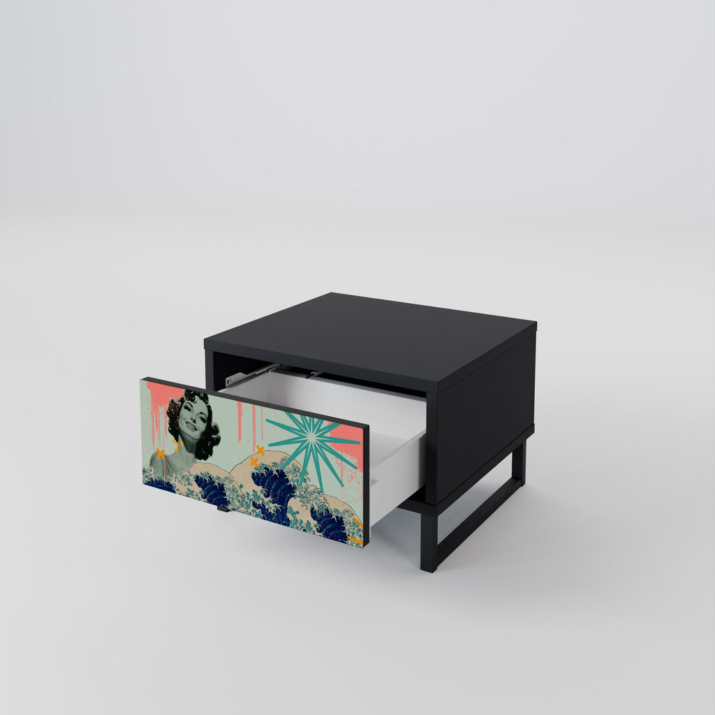 KANAGAWA BEAUTY Nachttisch in Schwarz