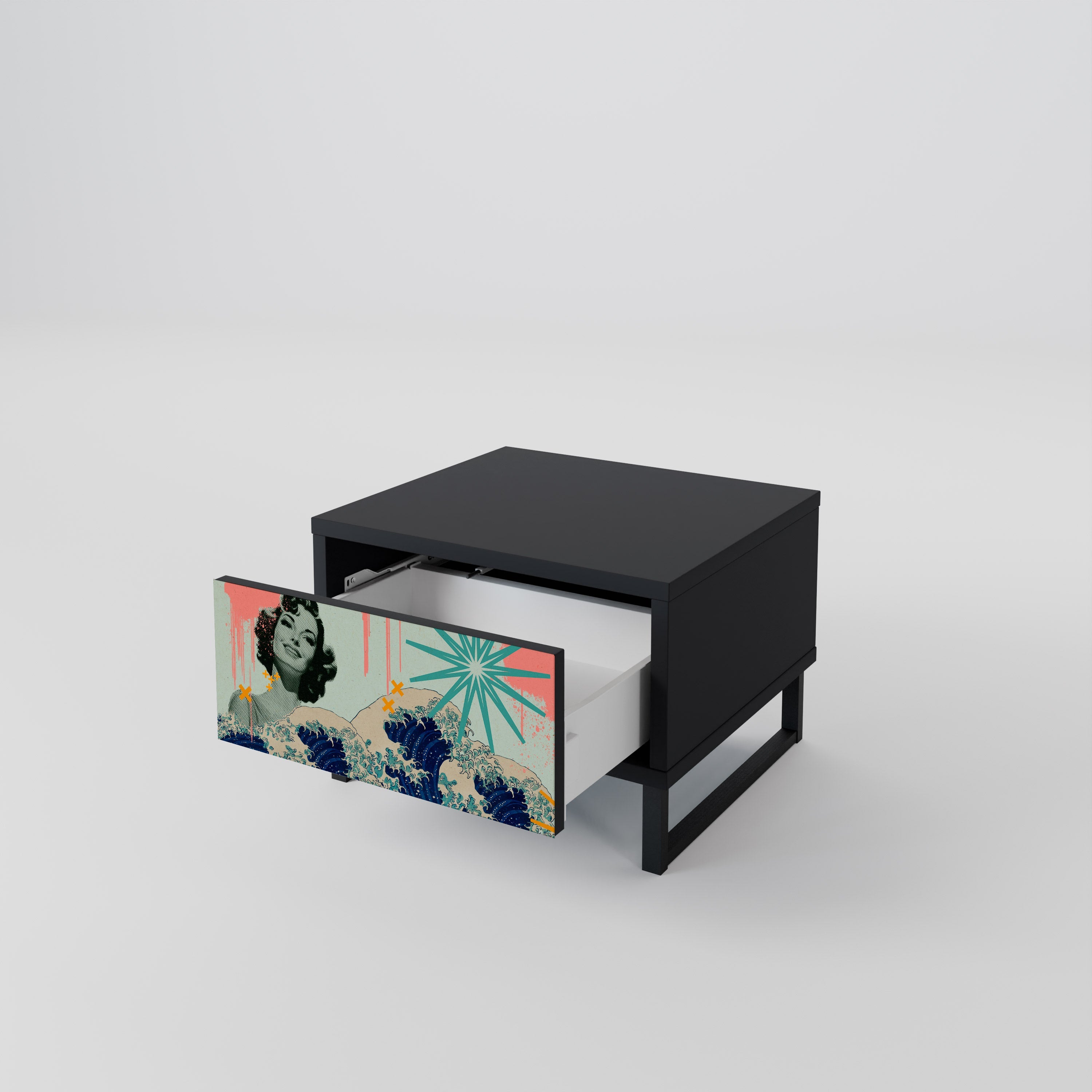KANAGAWA BEAUTY Nachttisch in Schwarz
