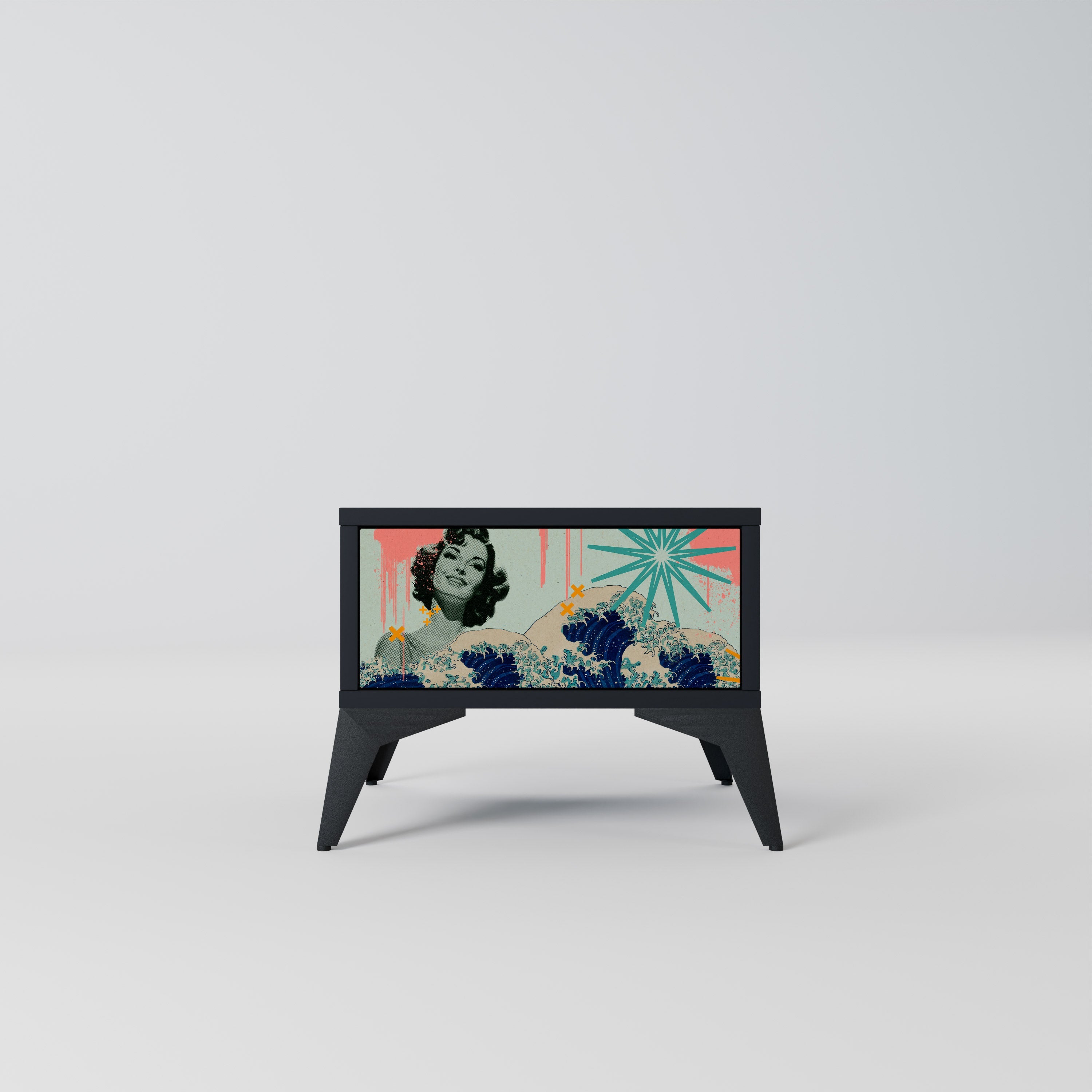 KANAGAWA BEAUTY Nachttisch in Schwarz