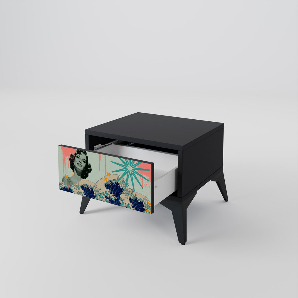 KANAGAWA BEAUTY Nachttisch in Schwarz