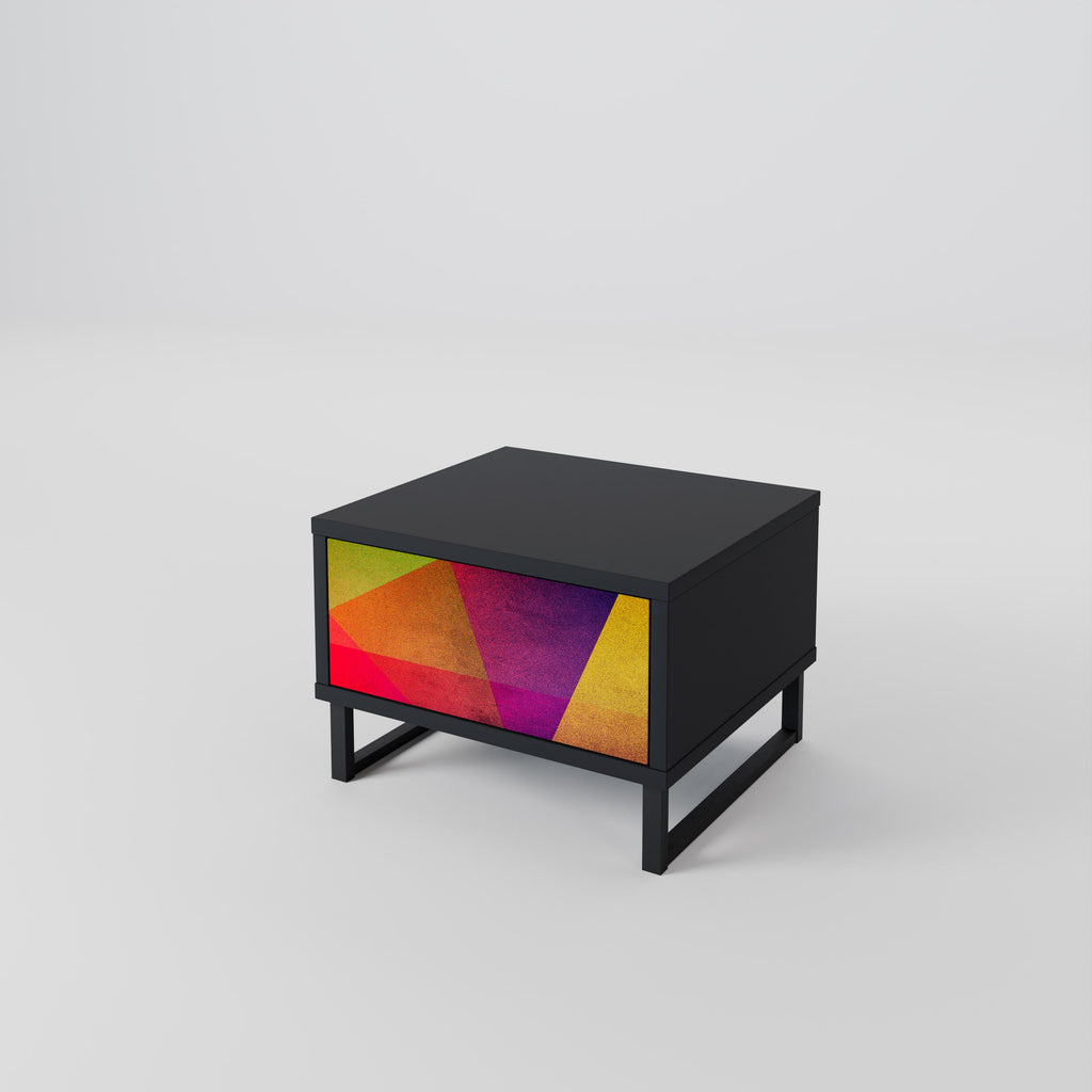 VIVID GEOMETRY Nachttisch in Schwarz