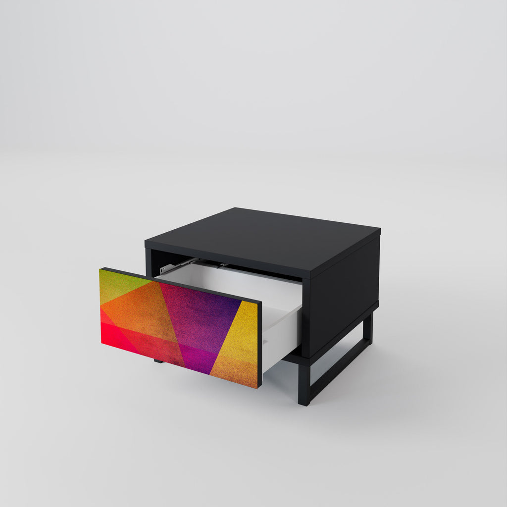 VIVID GEOMETRY Nachttisch in Schwarz