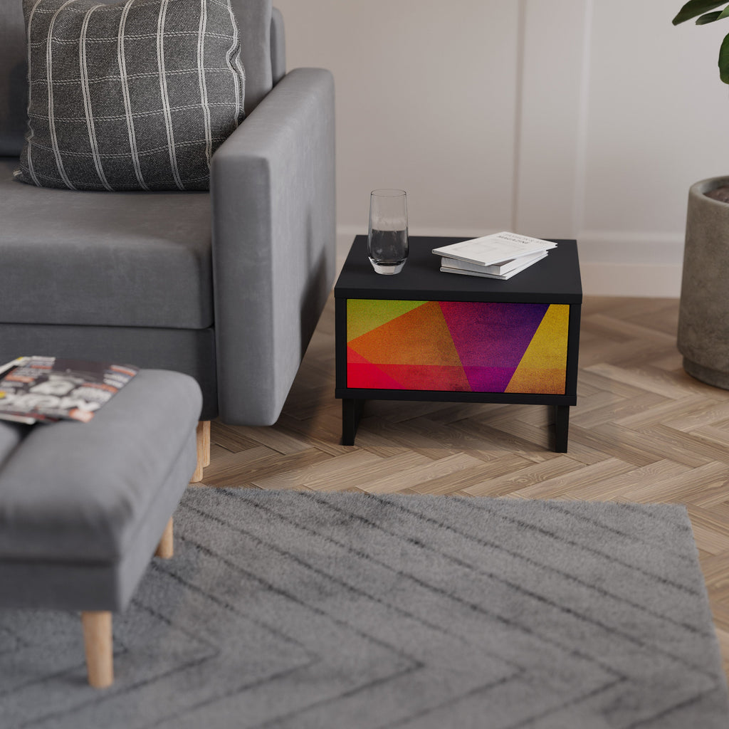 VIVID GEOMETRY Nachttisch in Schwarz