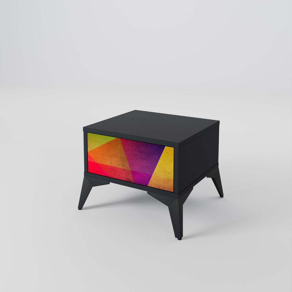 VIVID GEOMETRY Nachttisch in Schwarz