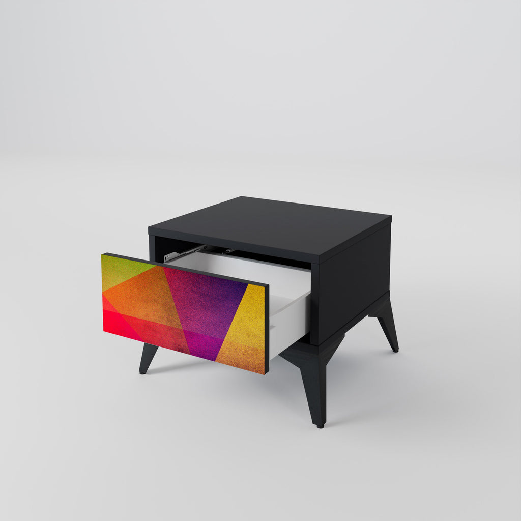 VIVID GEOMETRY Nachttisch in Schwarz