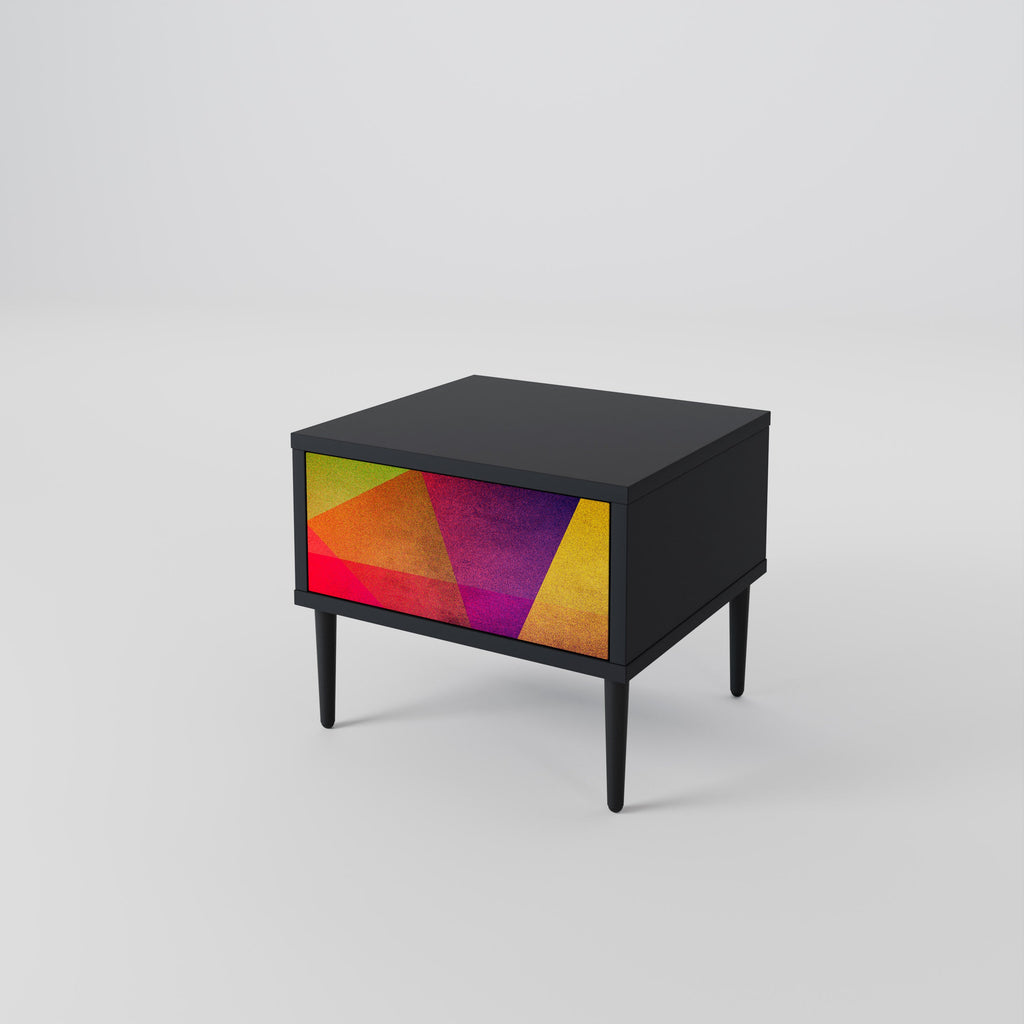 VIVID GEOMETRY Nachttisch in Schwarz