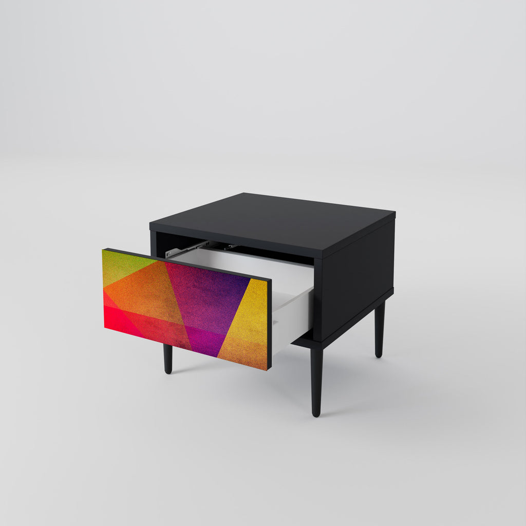 VIVID GEOMETRY Nachttisch in Schwarz