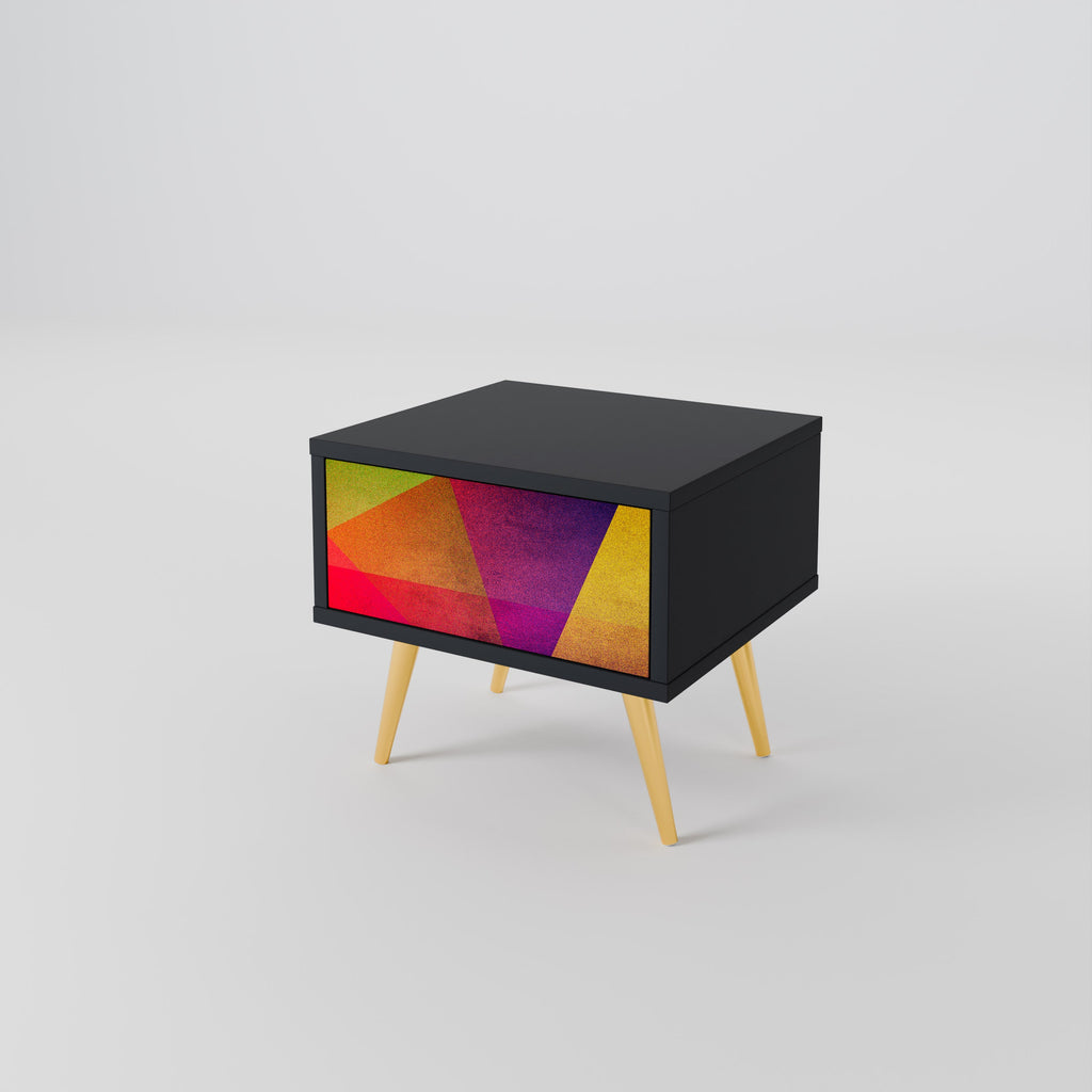 VIVID GEOMETRY Nachttisch in Schwarz