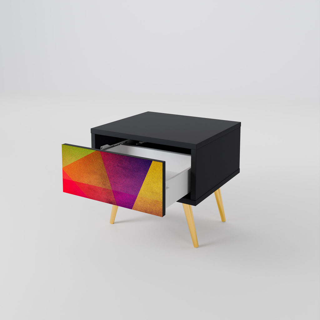 VIVID GEOMETRY Nachttisch in Schwarz