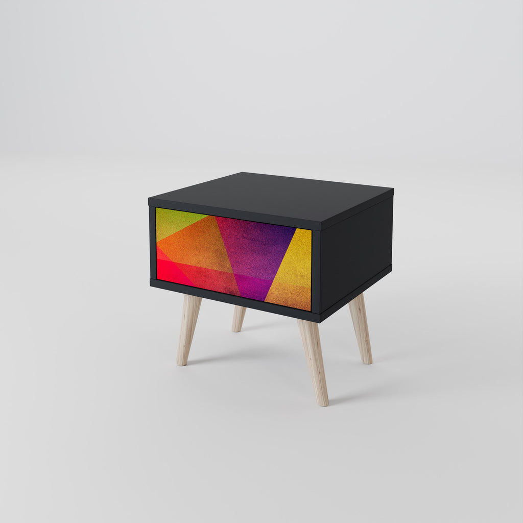 VIVID GEOMETRY Nachttisch in Schwarz