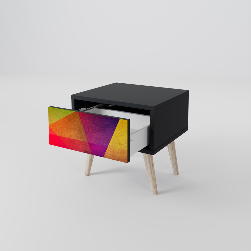 VIVID GEOMETRY Nachttisch in Schwarz