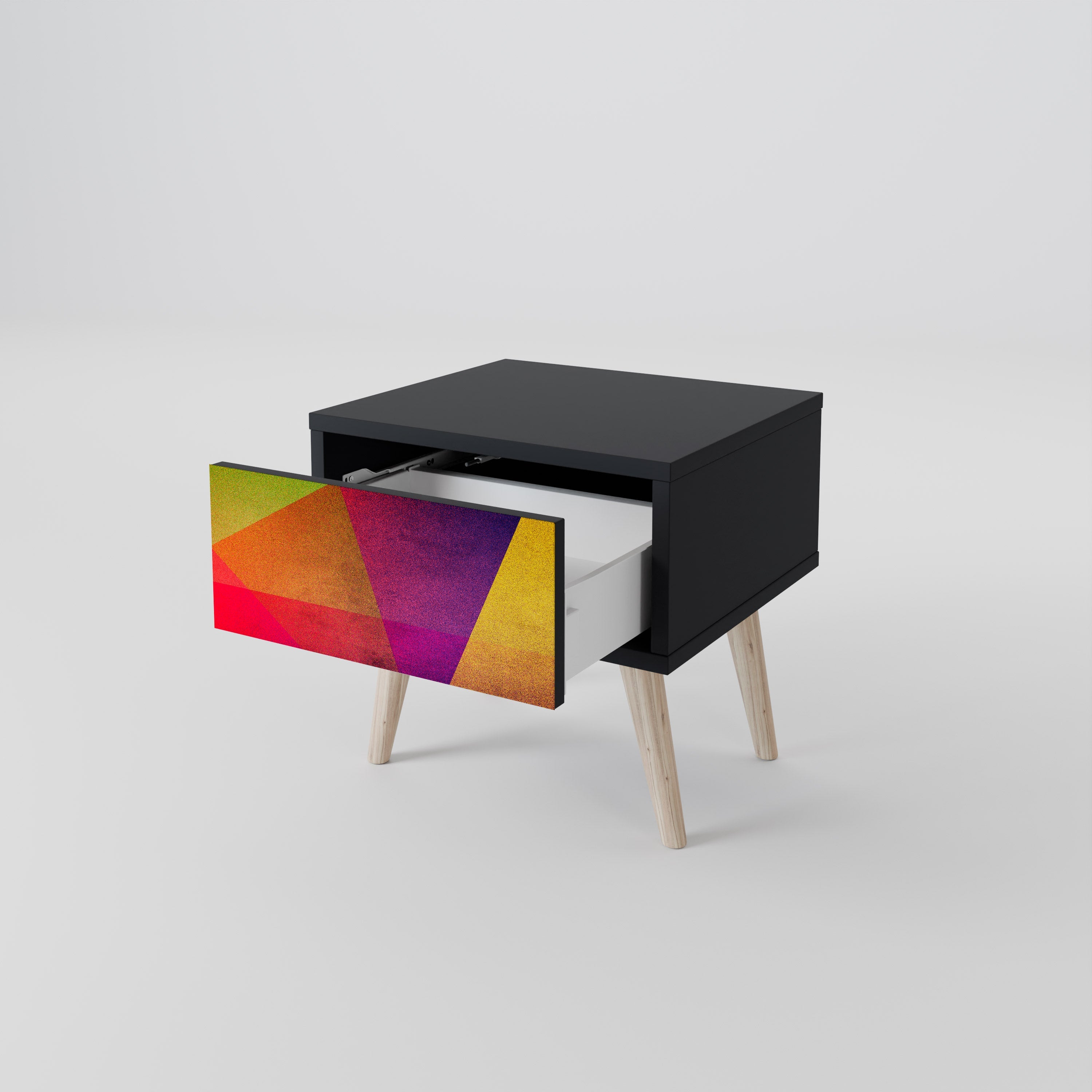 VIVID GEOMETRY Nachttisch in Schwarz