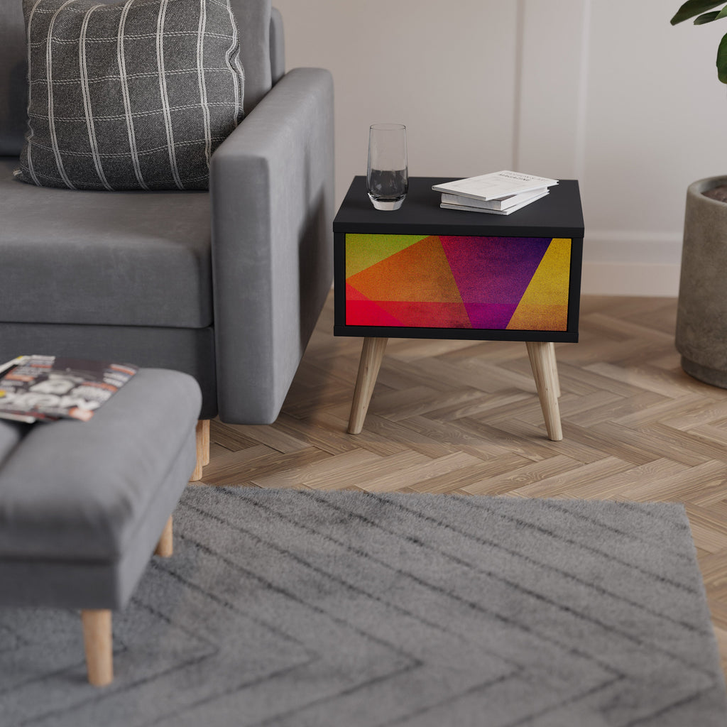 VIVID GEOMETRY Nachttisch in Schwarz