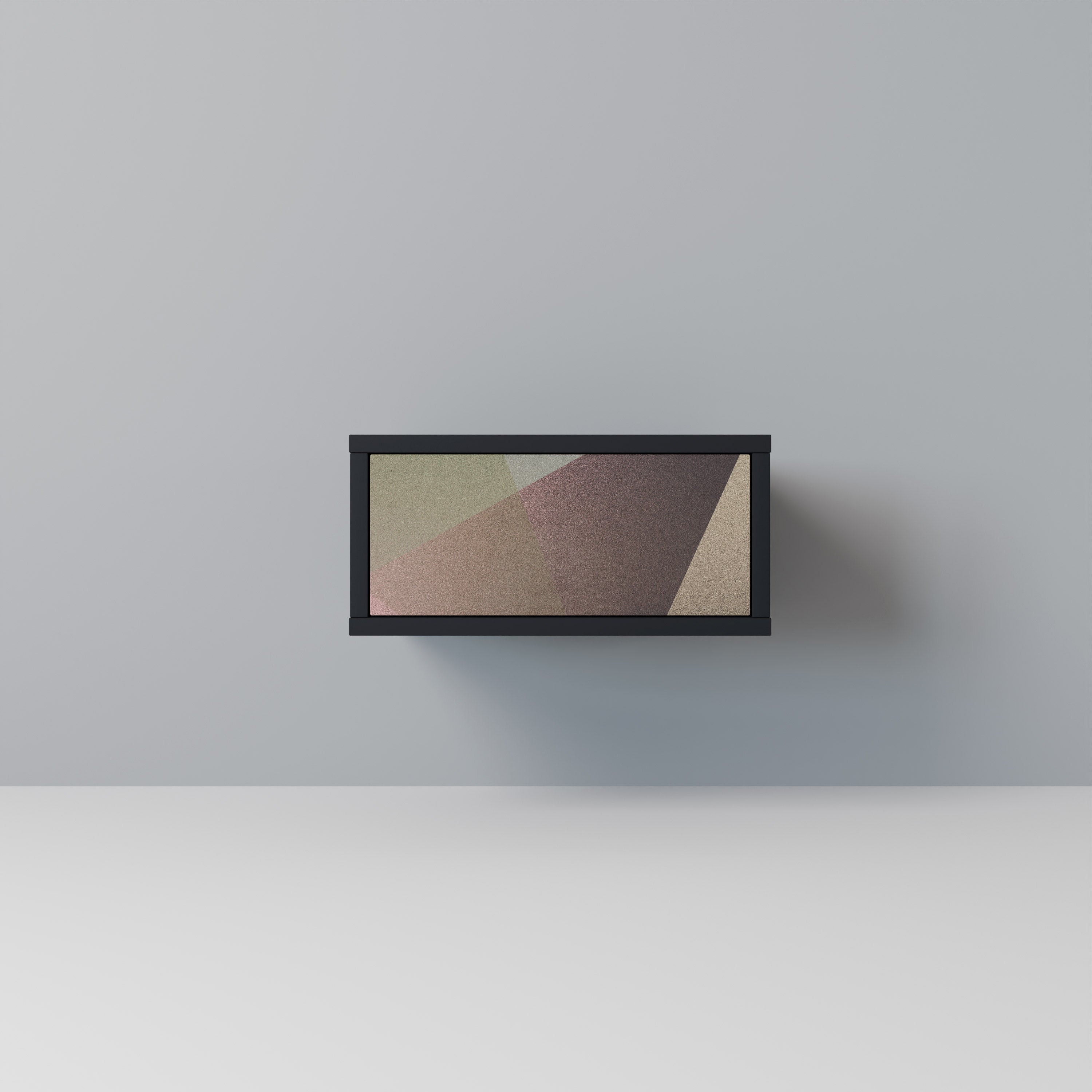 BEIGE GEOMETRY Nachttisch in schwarzem Finish