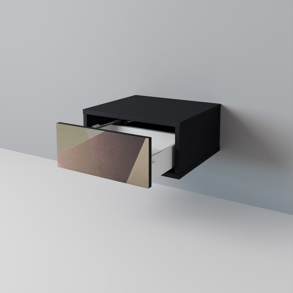 BEIGE GEOMETRY Nachttisch in schwarzem Finish