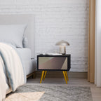 BEIGE GEOMETRY Nachttisch in Schwarz