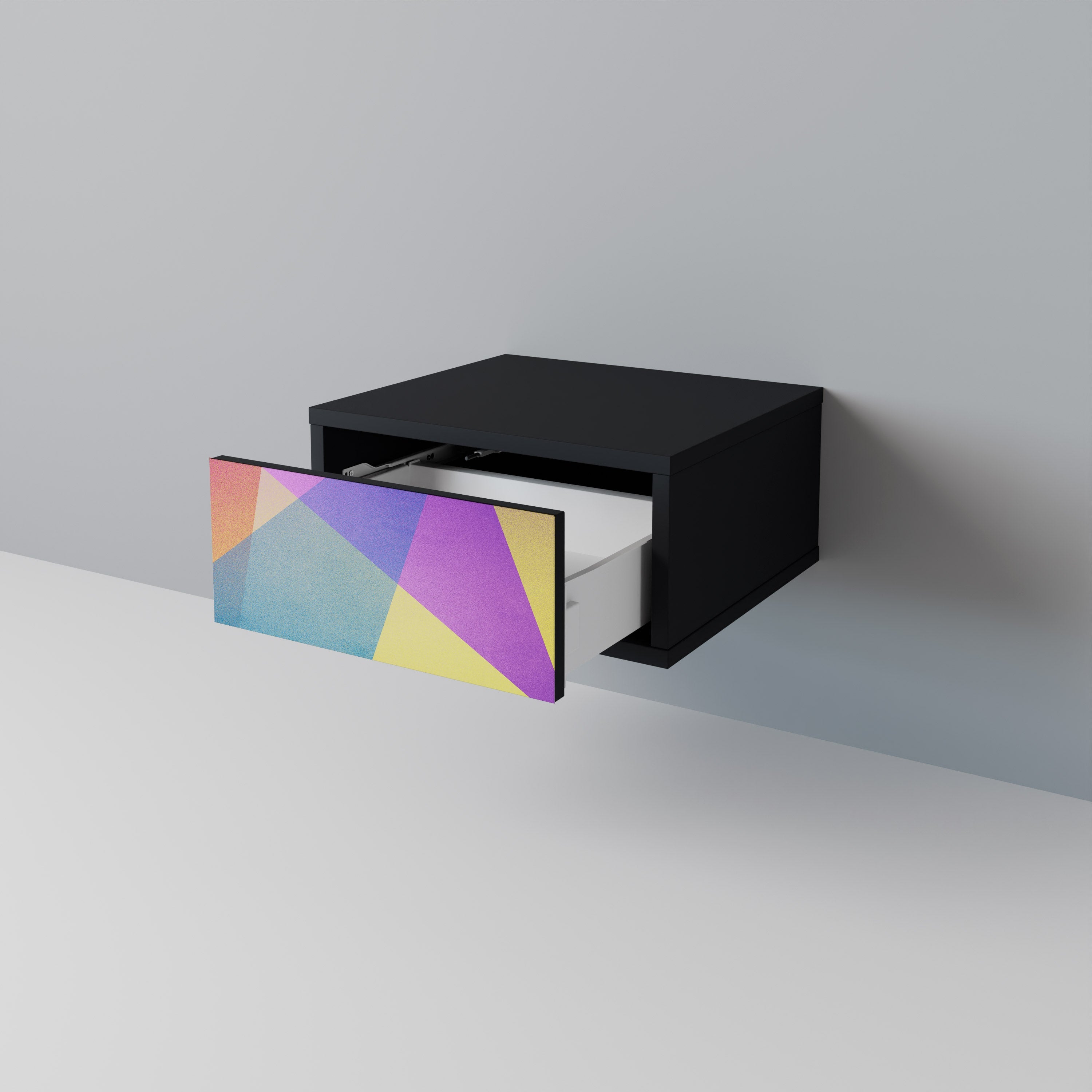 BRIGHT GEOMETRY Nachttisch in Schwarz
