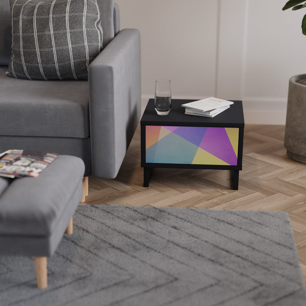 BRIGHT GEOMETRY Nachttisch in Schwarz