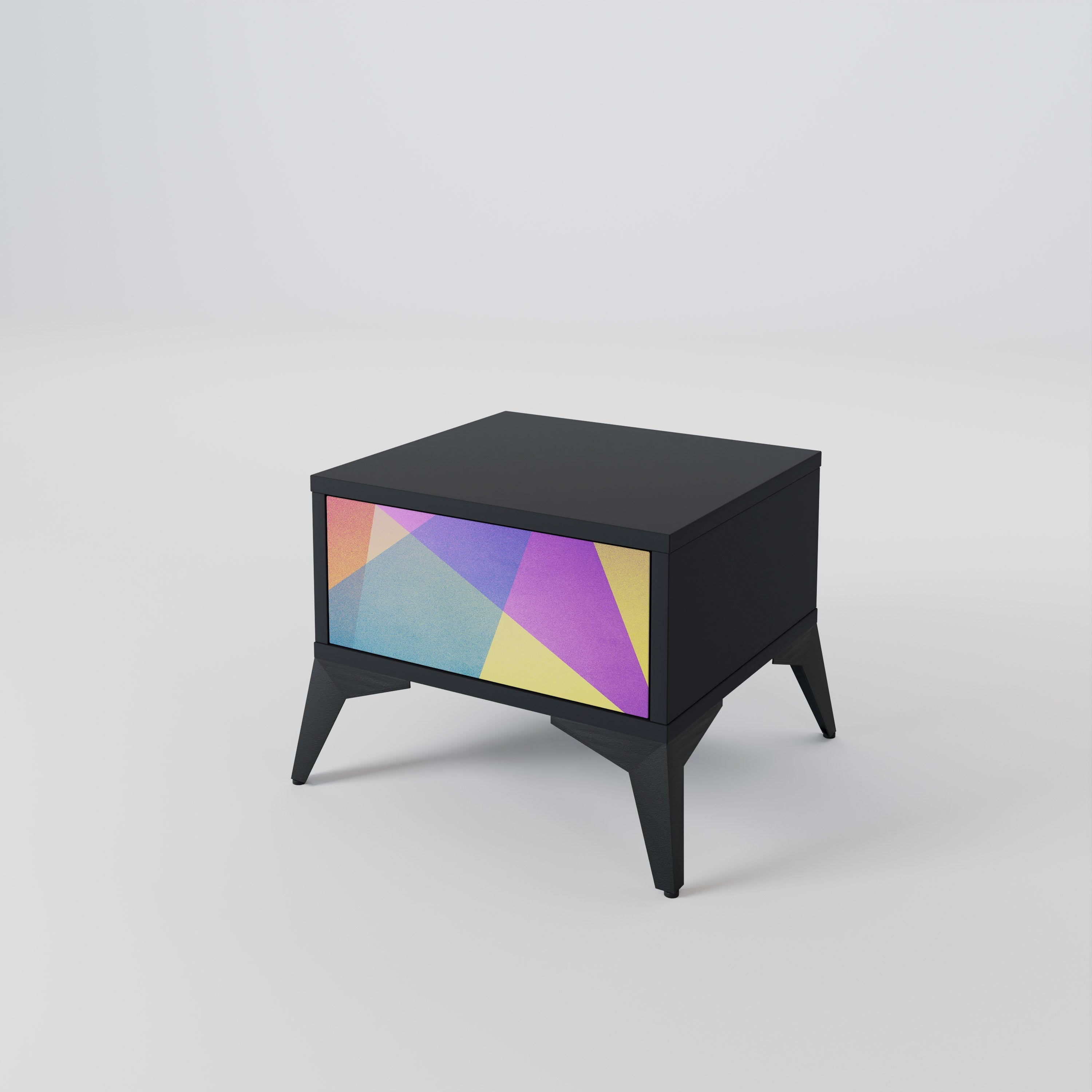 BRIGHT GEOMETRY Nachttisch in Schwarz