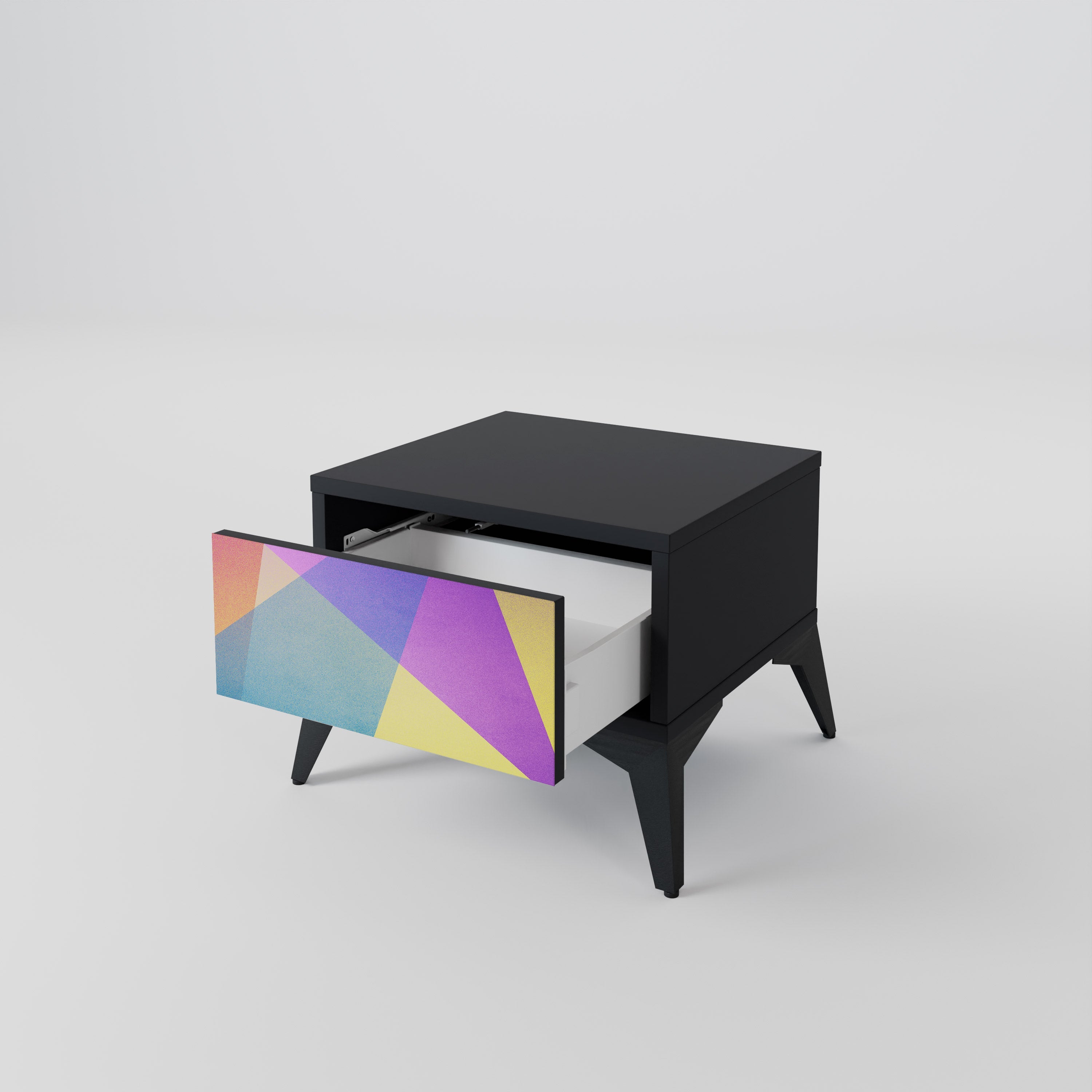 BRIGHT GEOMETRY Nachttisch in Schwarz