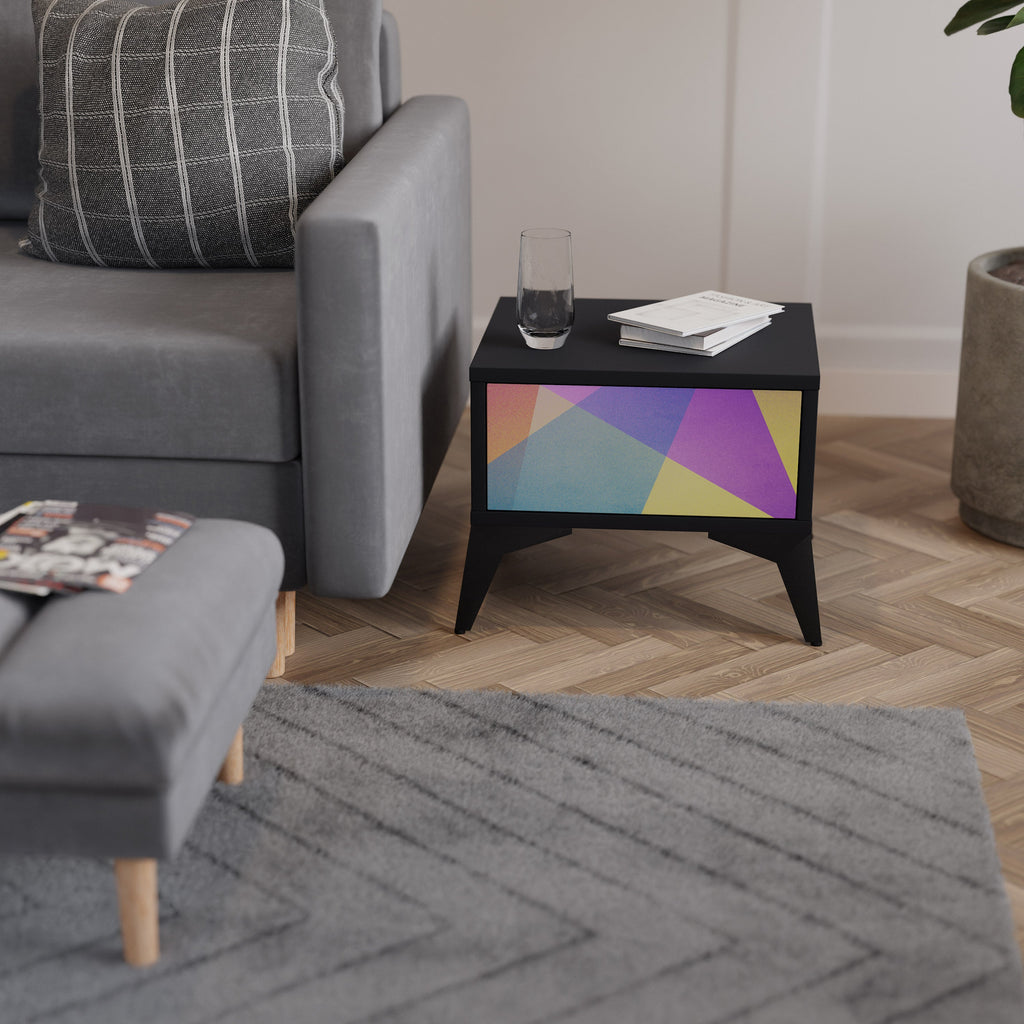 BRIGHT GEOMETRY Nachttisch in Schwarz