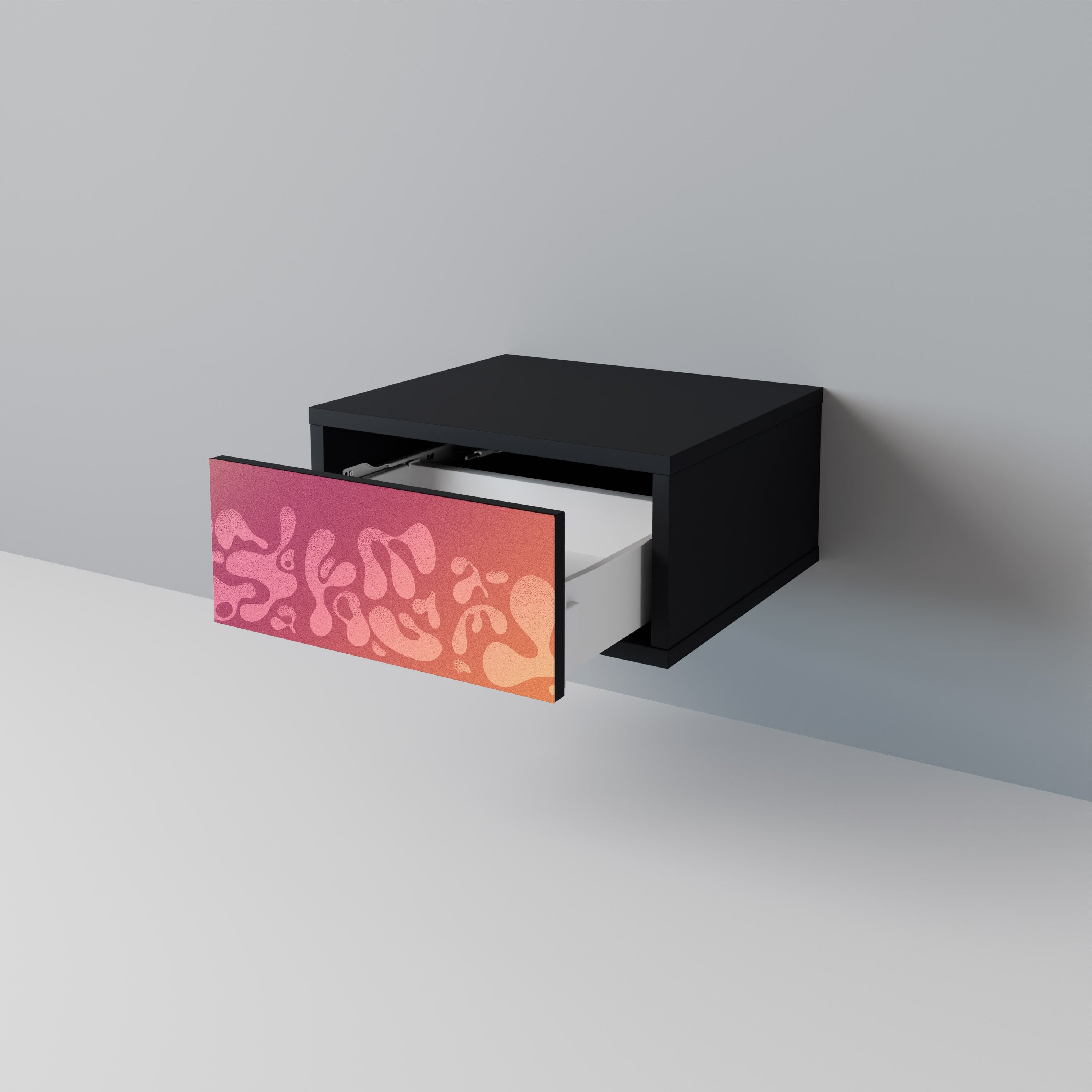 IRREGULAR PINK Nachttisch in schwarzem Finish