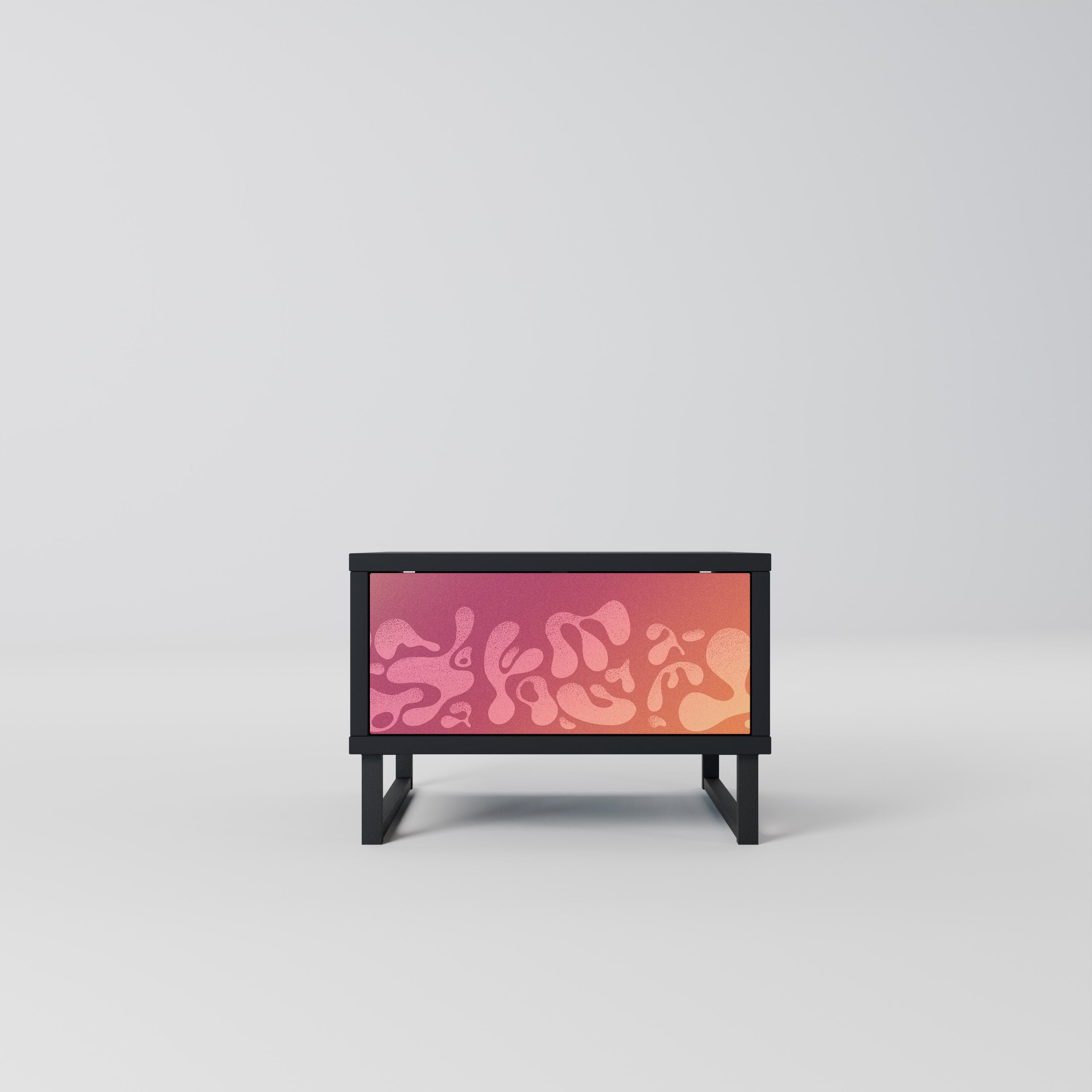 IRREGULAR PINK Nachttisch in schwarzem Finish