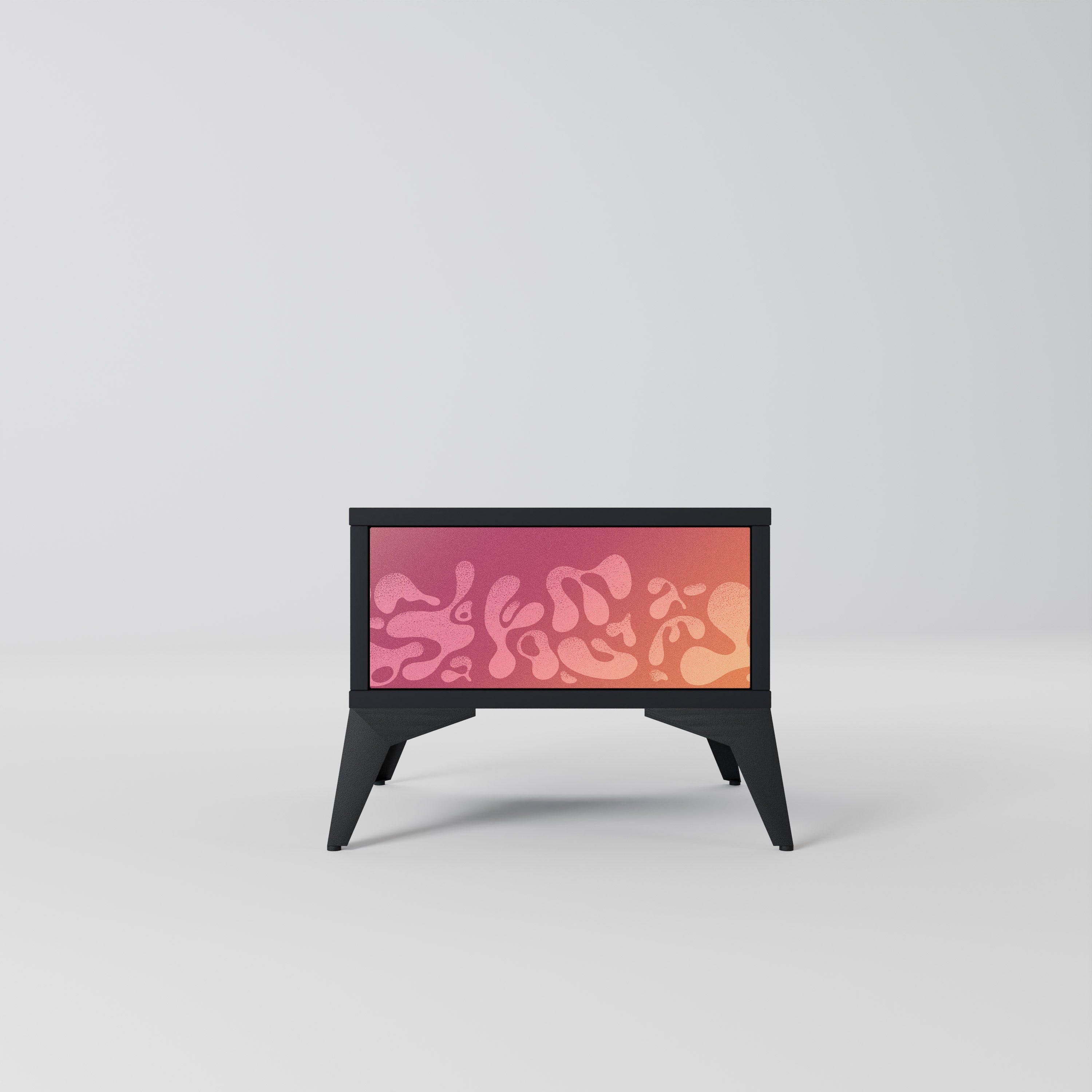IRREGULAR PINK Nachttisch in schwarzem Finish