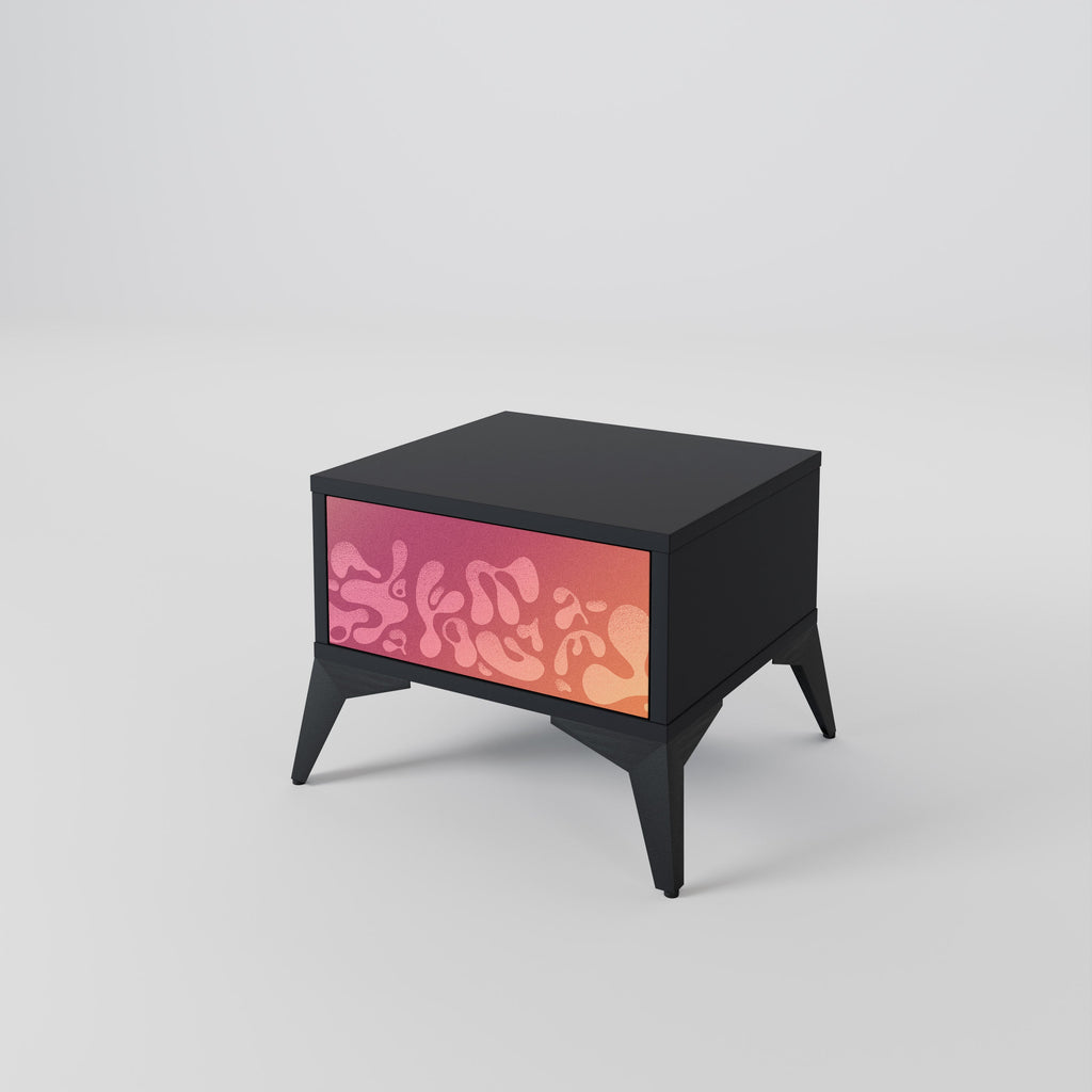 IRREGULAR PINK Nachttisch in schwarzem Finish