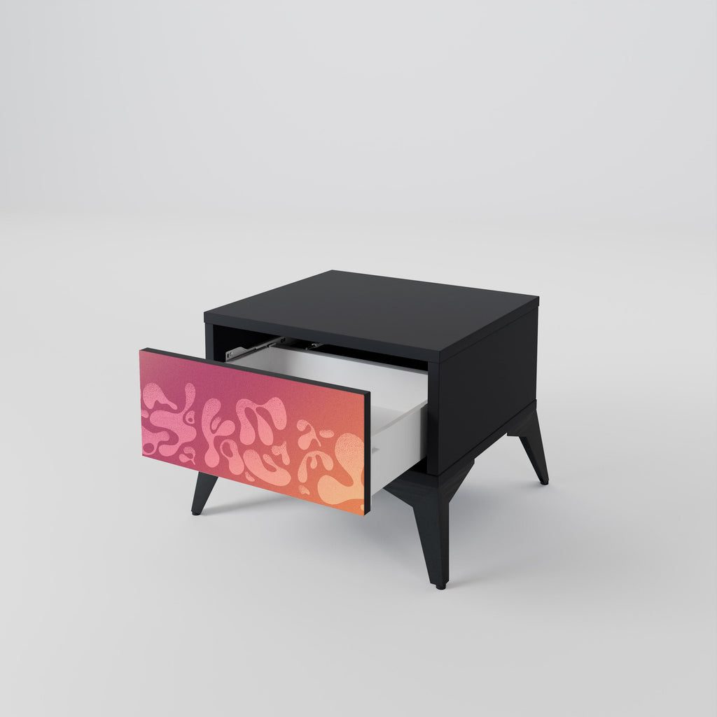 IRREGULAR PINK Nachttisch in schwarzem Finish