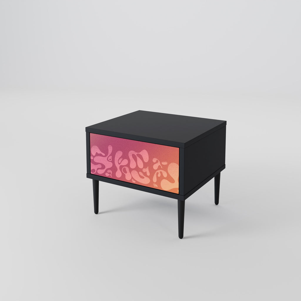 IRREGULAR PINK Nachttisch in schwarzem Finish