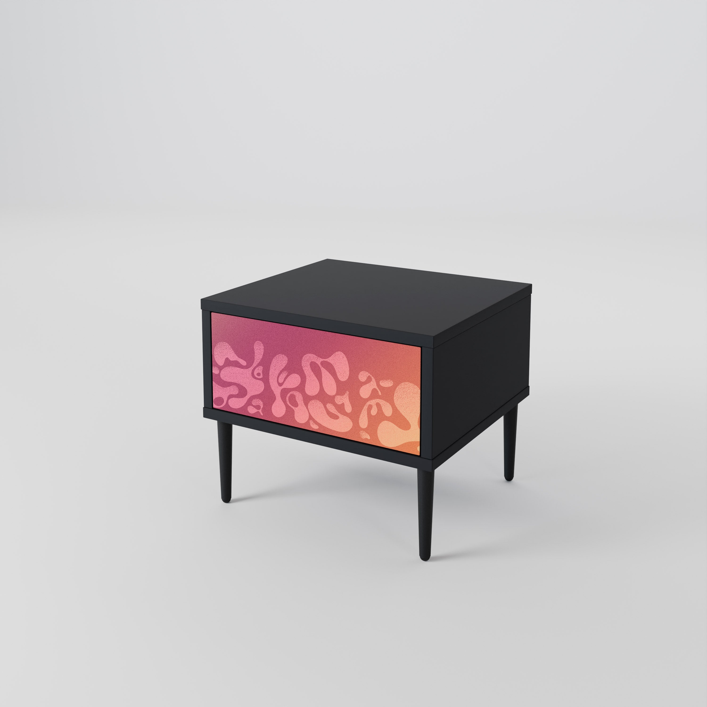 IRREGULAR PINK Nachttisch in schwarzem Finish
