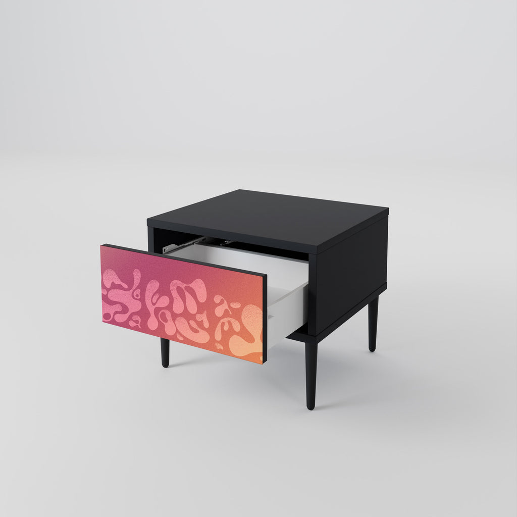 IRREGULAR PINK Nachttisch in schwarzem Finish