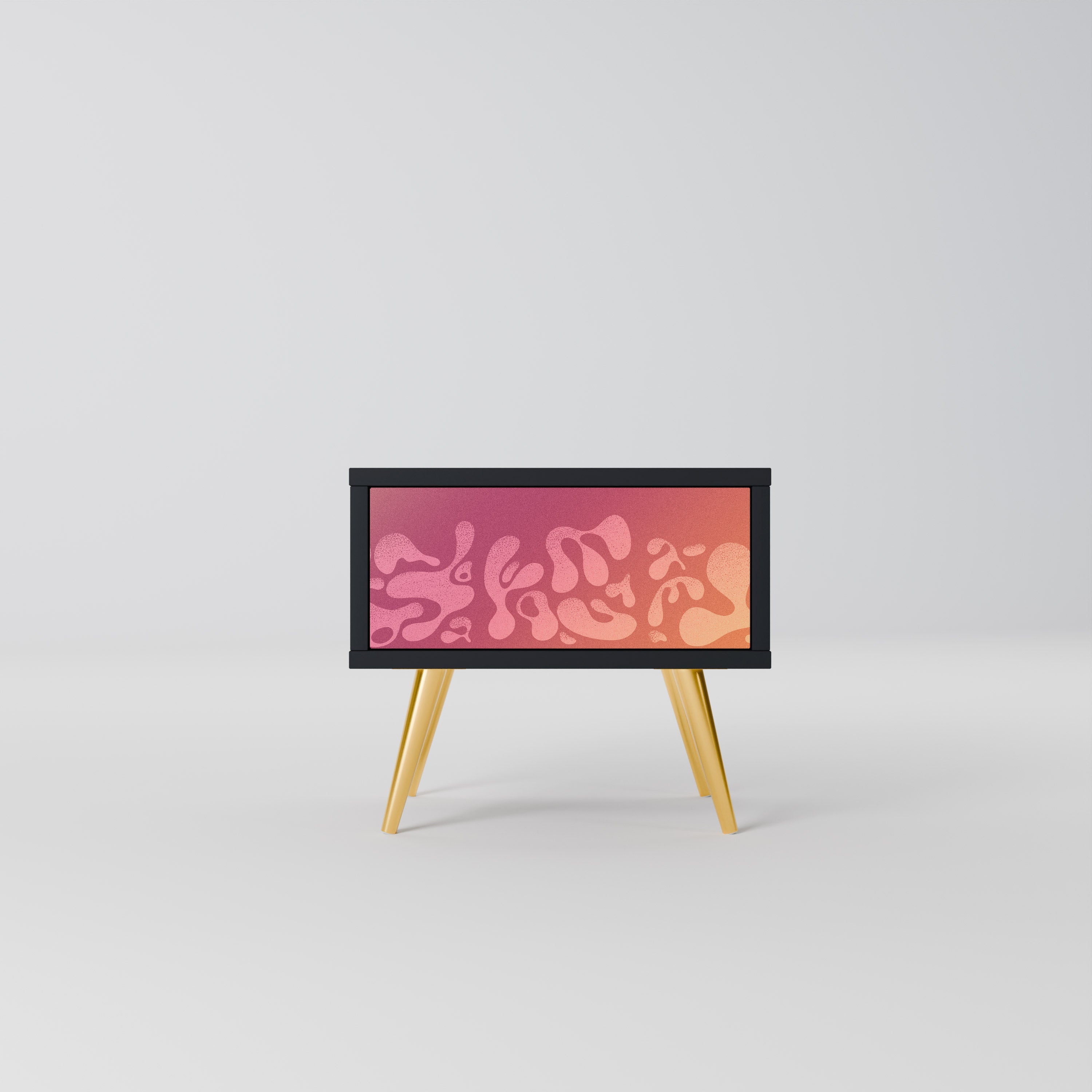 IRREGULAR PINK Nachttisch in schwarzem Finish