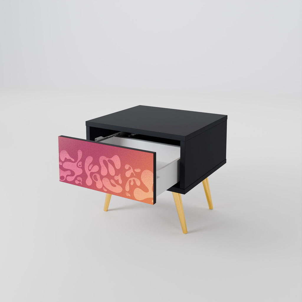 IRREGULAR PINK Nachttisch in schwarzem Finish