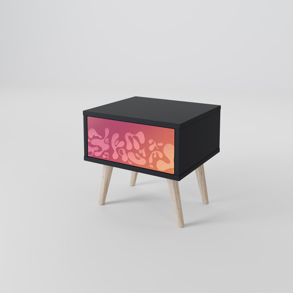IRREGULAR PINK Nachttisch in schwarzem Finish