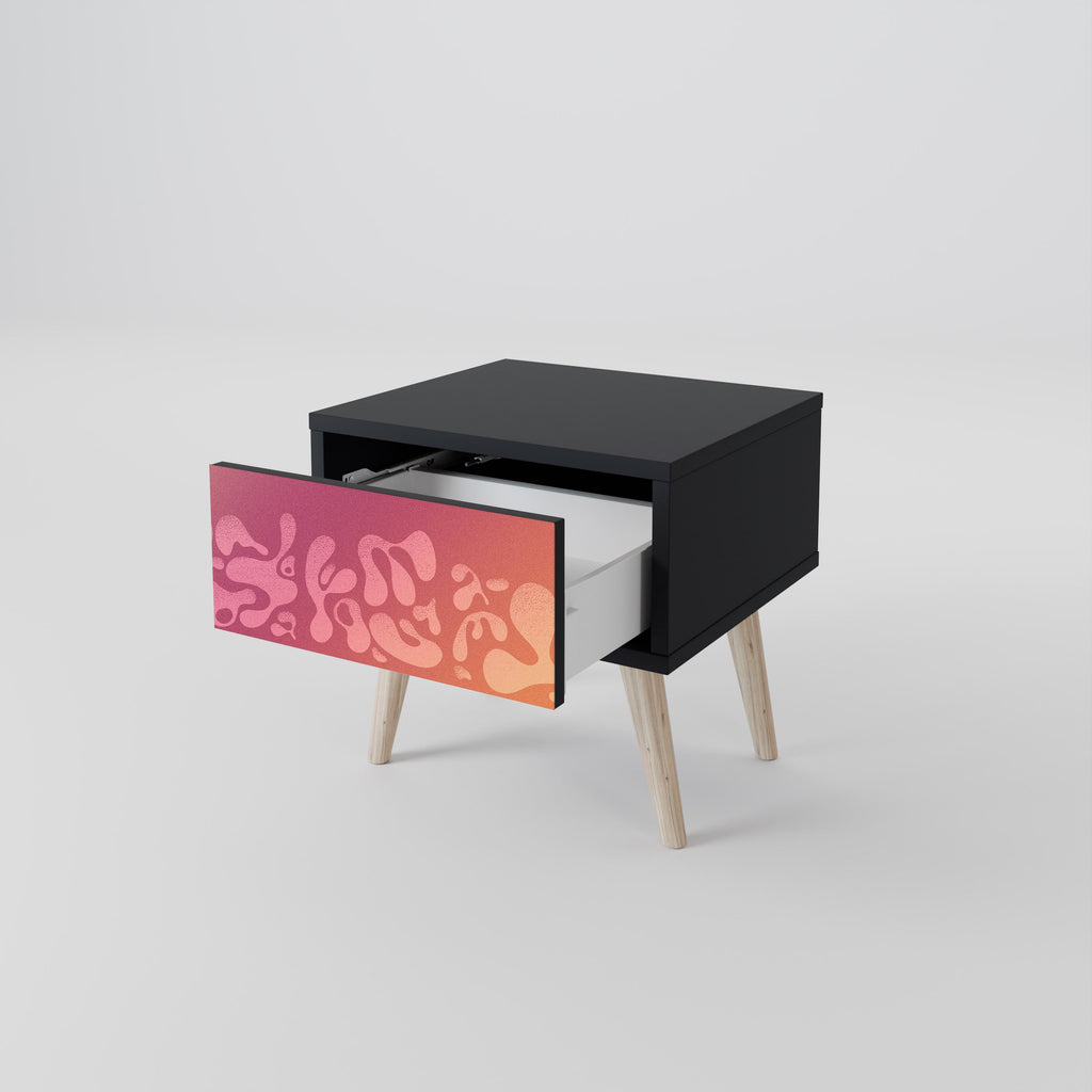 IRREGULAR PINK Nachttisch in schwarzem Finish