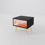 LUMINOUS SUNLIGHT Nightstand in Black Finish