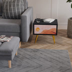 LUMINOUS SUNLIGHT Nightstand in Black Finish